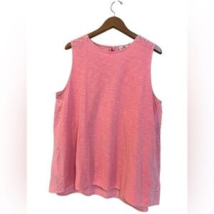 Vineyard Vines Women’s Pink Eyelet Tank Top Size XL
